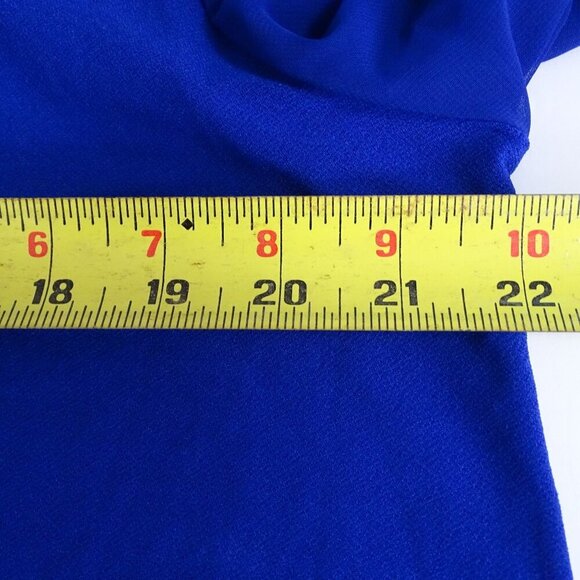 Love Scarlett Blue Blouse Women Size XL Sheer 3/4 Sleeve Silver Chain Accent - Picture 6 of 8